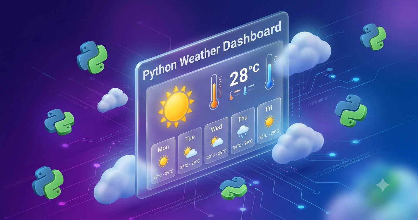 Python ve Flask ile geliştirilmiş modern hava durumu uygulaması görseli