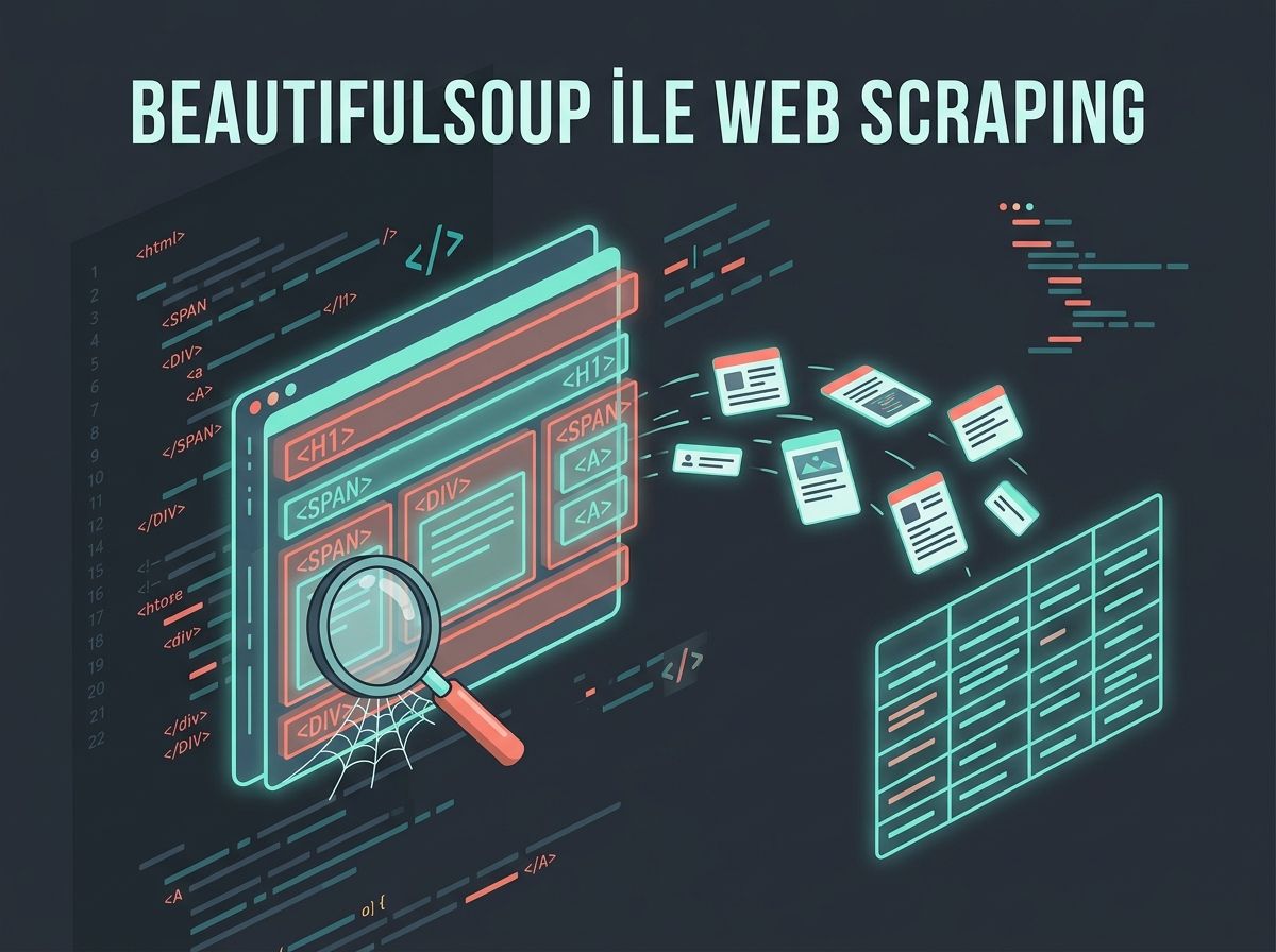 BeautifulSoup ve requests kütüphaneleriyle web sayfasından veri kazımayı anlatan Python blog yazısı görseli